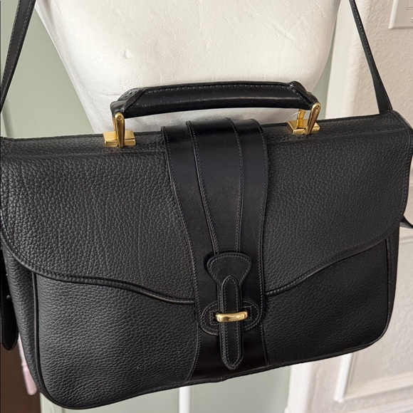 Dooney & Bourke Handbags - Dooney & Bourke Black Leather Shoulder Bag with Gold Hardware